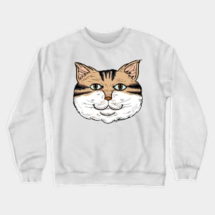 Face Tabby Kitty Cat Animal Crewneck Sweatshirt